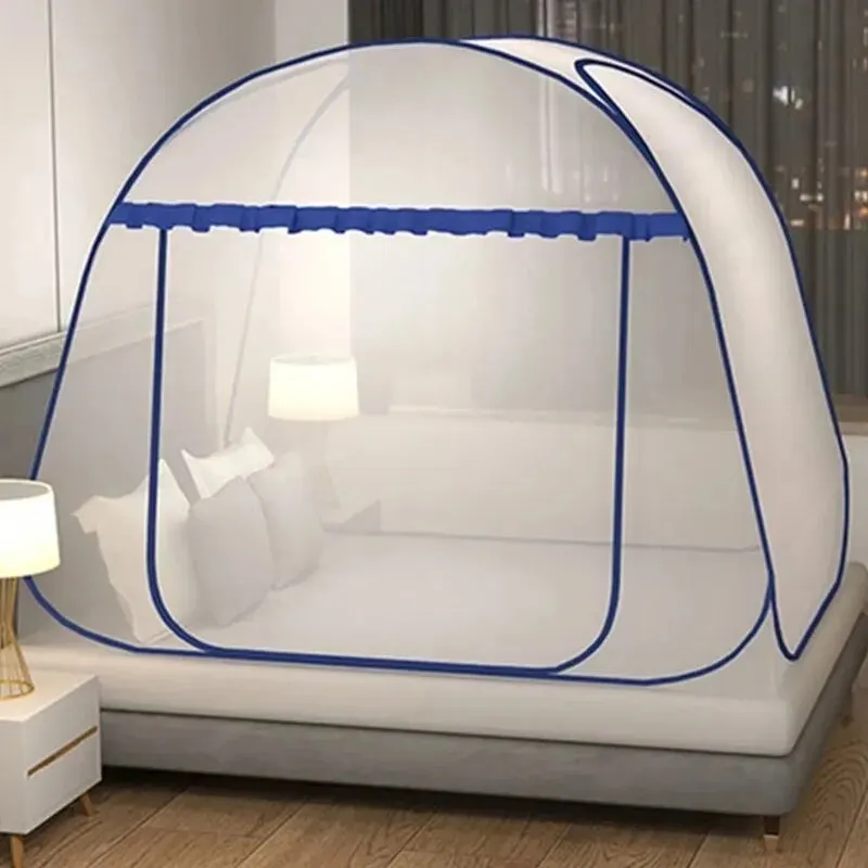 Simple Full Bottom Yurt Mosquito Net Portable Installation-free Single Double Bed Mosquito Net Foldable Breathable Mosquito Net