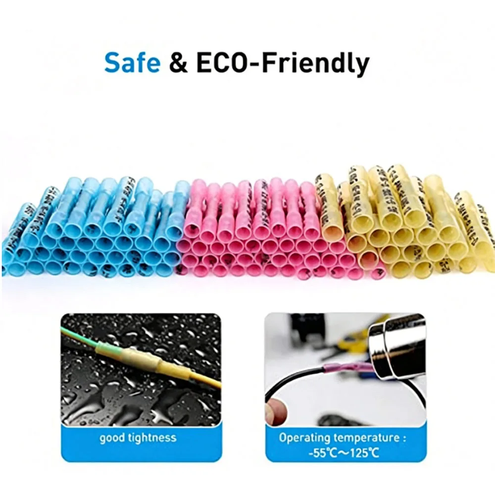 100-Piece Bagged Waterproof Solder Rings Heat-Shrink Splice Tubes, and Solder Terminals Combo Kit—Heat-Shrink Waterproof Termina
