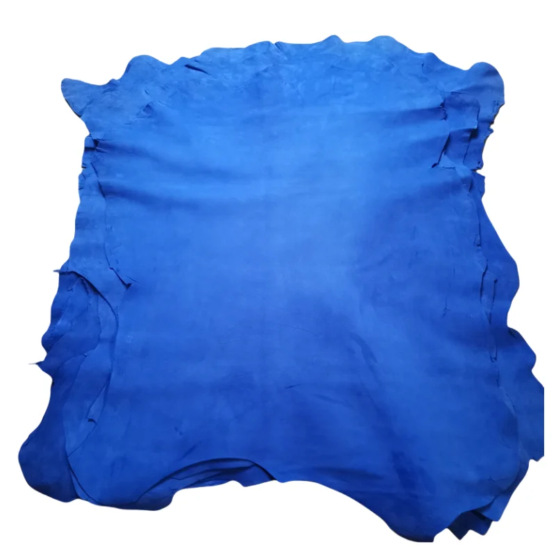 Pelle smerigliata blu cielo da 0.7mm. Pelle primo strato. Tessuto in vera pelle. Fai da te fatto a mano per l\'interno. Intera pelle di pecora