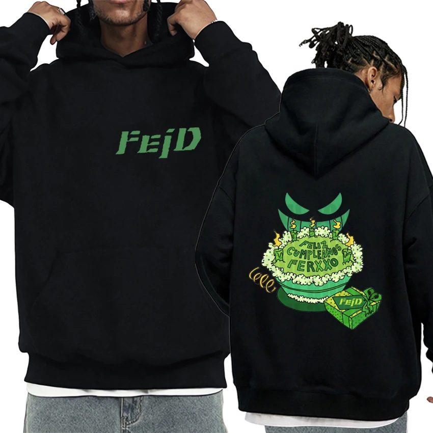 

Feid Ferxxo Hip Hop Album Double Sided print Hoodie 2025 New Unisex vintage streetwear Men Women Fleece Long sleeve Sweatshirt
