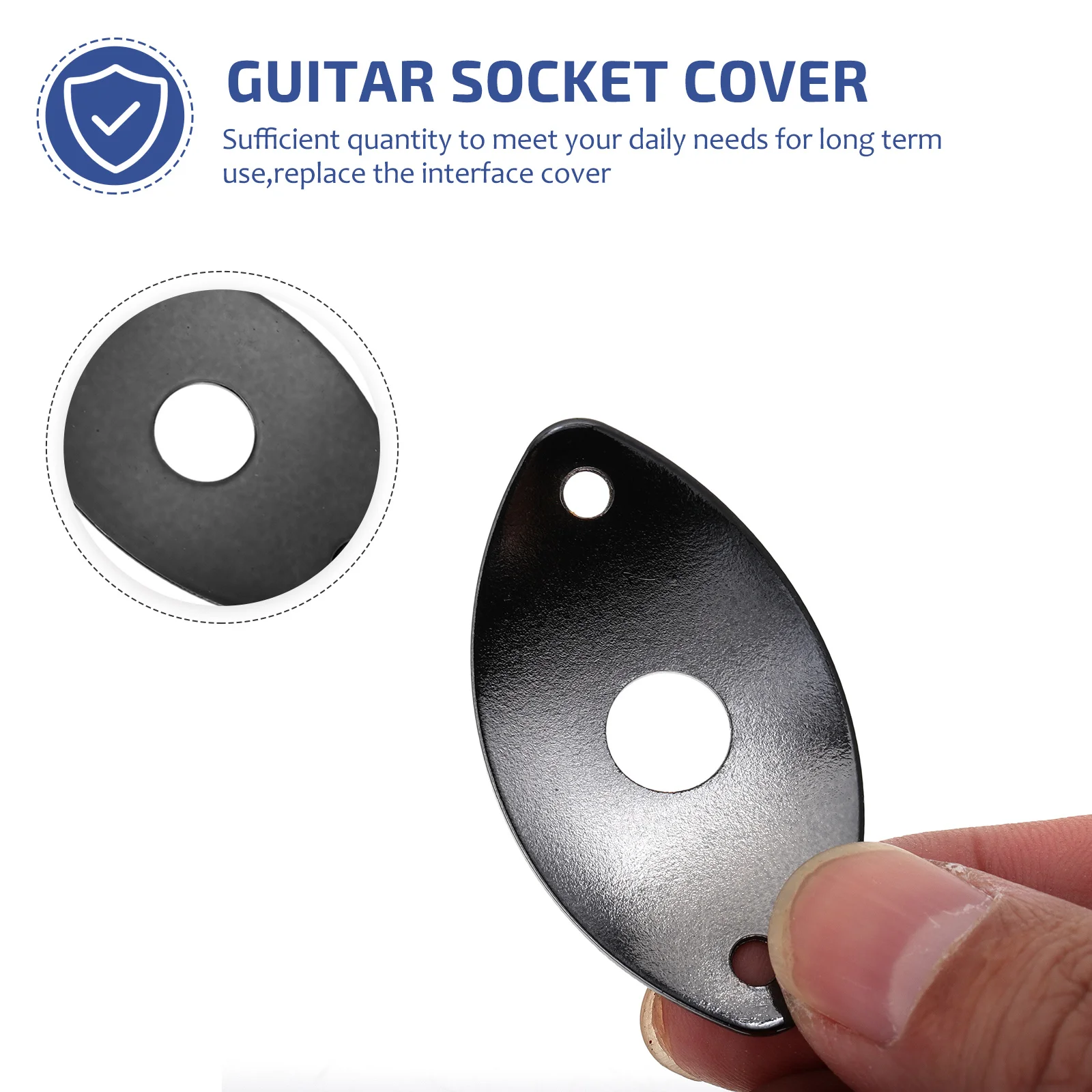 

2 pcs Zinc Alloy Electric Jack Cover Replacement Durable Output Interface Baffle Guitar Bass Accessories Cat-Eye Shape Pickup