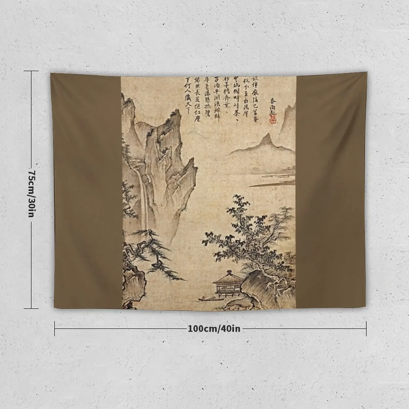 Landscape with Pavilion (Restored Japanese Artwork) Tapestry Bedrooms Decor Decorations For Your Bedroom Tapestry