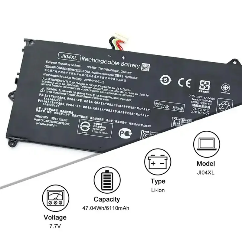 JGTM JI04XL Laptop Battery For Hp Elite X2 1012 G2 G2-1lv76ea Replacement batteries Ji04 Hstnn-ub7e 901247-855 7.7V 47.04Wh