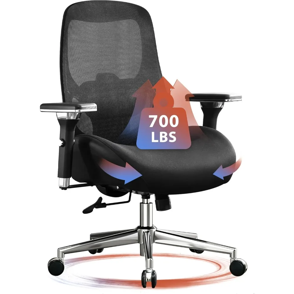 700lbs Big and Tall Office Chair with Wide Thick Seat Cushion for Sitting All Day,Ergonomic Mesh Desk Chair