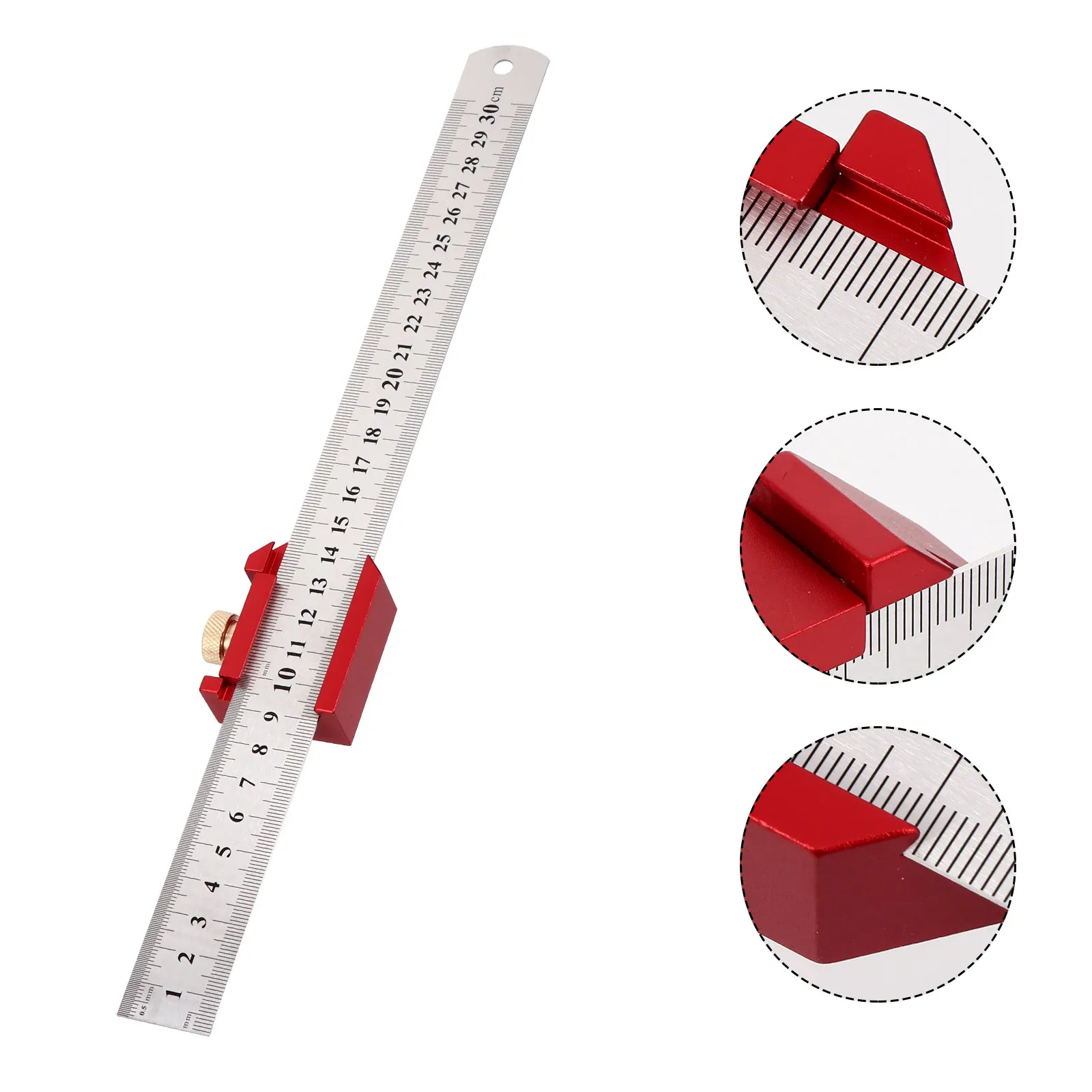 1 ensemble de gabarits de marquage en laiton et acier inoxydable pour le travail du bois, pour la mesure manuelle de la position des trous de poignées de meubles