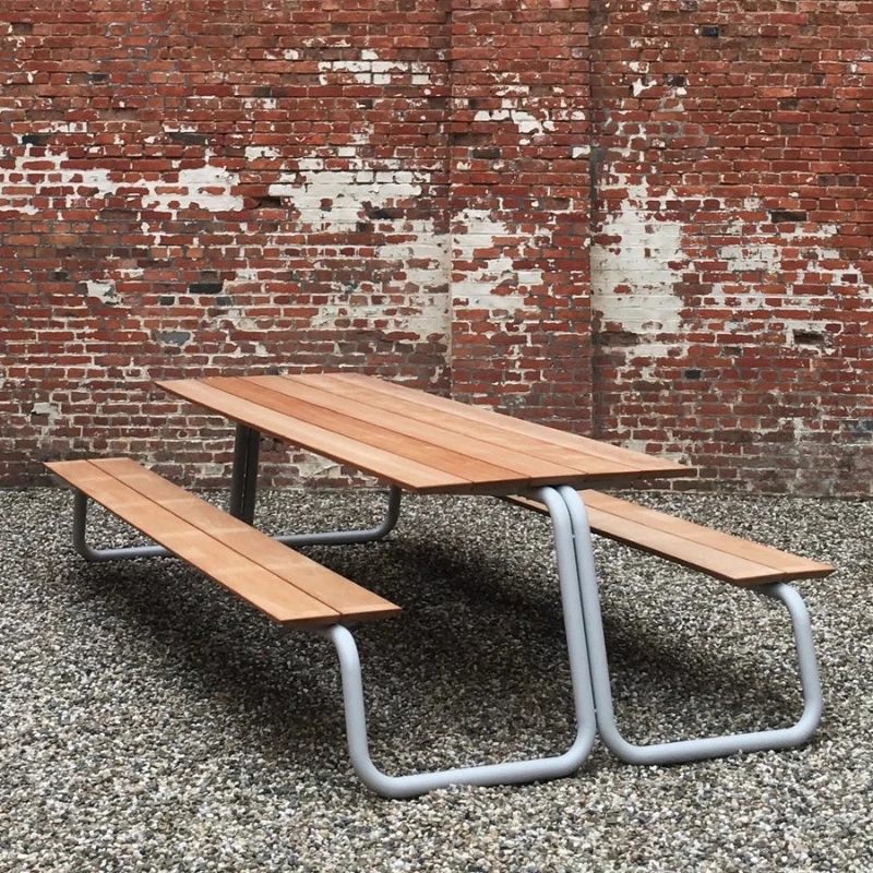 

Plastic wood one-piece table and chair park community public place table and chair teak courtyard villa garden