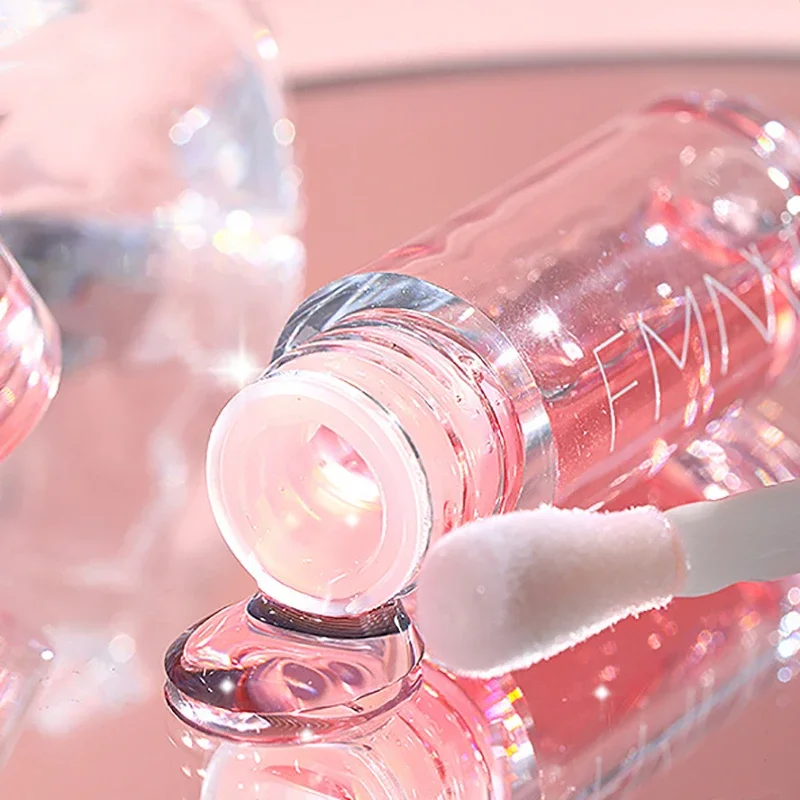 Pfirsich-Honig-Lippenöl lindert trockene, feuchtigkeitsspendende Lipgloss, verblasst Lippenlinien, Wasser, leicht, großer Bürstenkopf, Lippenpflegeserum, Kosmetik