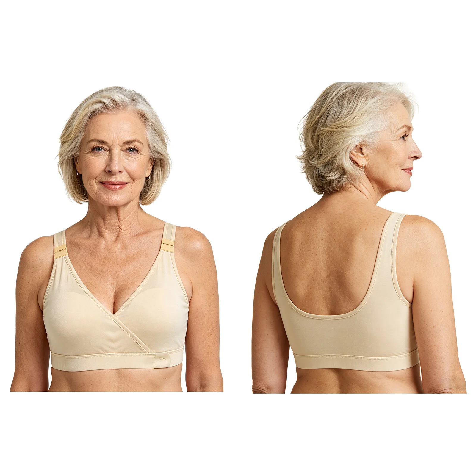 Women Special Needs Adaptive Bra Lingerie Front Closure No-wire Removable Pads Tank Top for Elderly Maternity Nursing Care