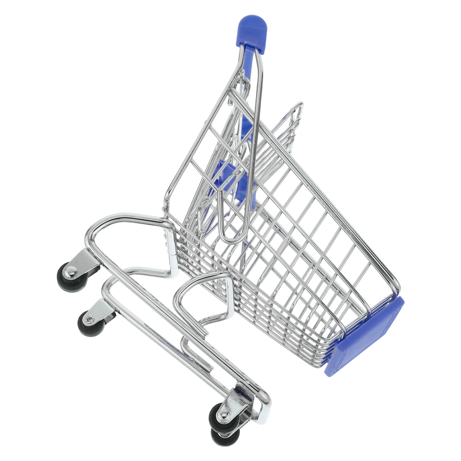 Mini Shopping Cart Metal Grocery Basket Small Handcart Pretend Play Supermarket Role Storage Organizer