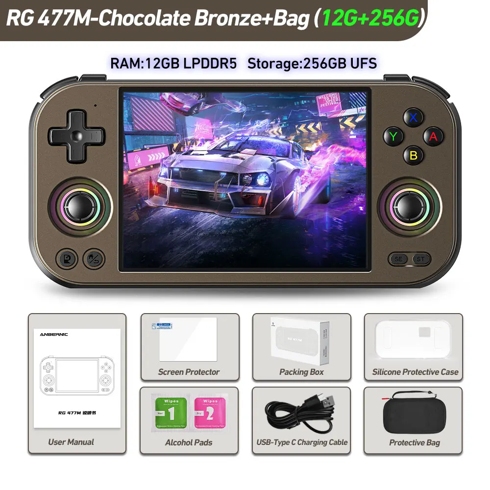 ANBERNIC RG 477M Retro Game Console Android 14 Dimensity 8300 Game