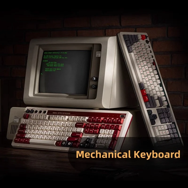 Bureau de jeu rétro universel sans fil Bluetooth PC Android Retro108 clavier mécanique