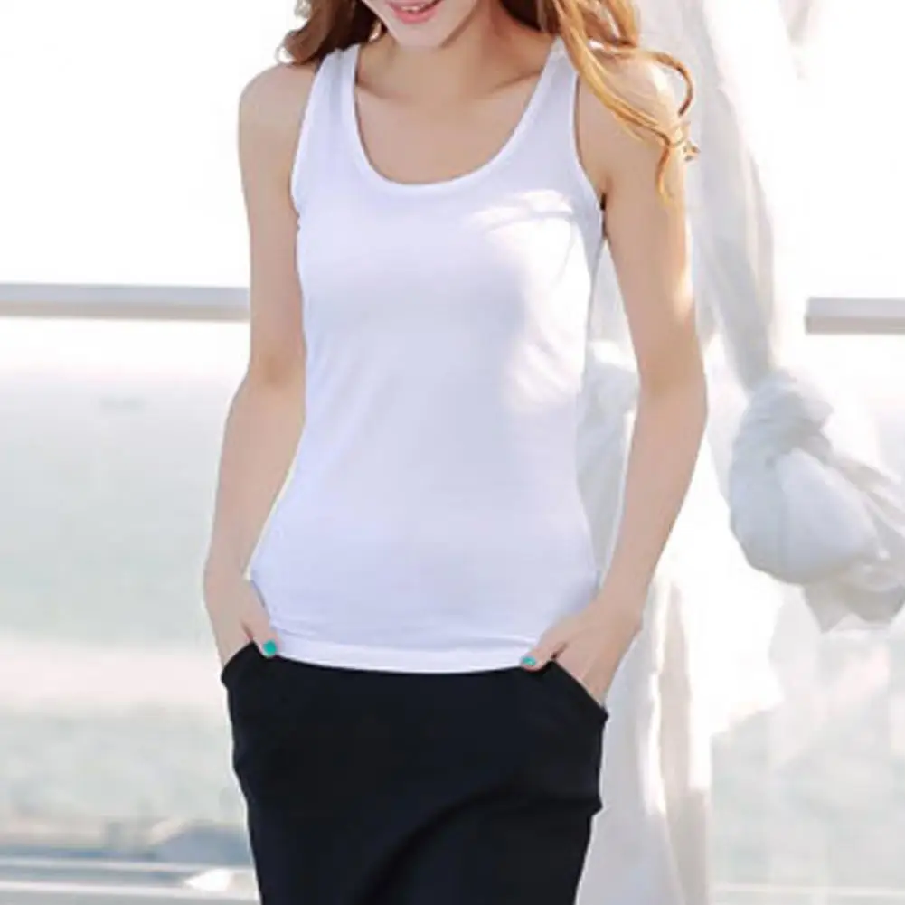 

Women's Summer Vest Solid Color U-neck Sleeveless Racer Back Modal Women Vest Scoop Neck Sleeveless Sports Top Ladies Clothing