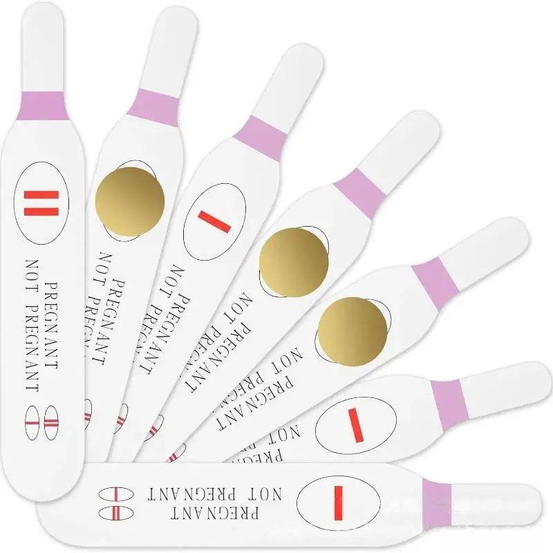 38/40 cartes de test de grossesse à gratter avec résultat positif factice pour des fêtes de révélation du sexe amusantes et des jeux de farces à domicile