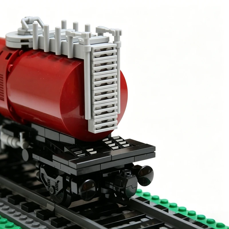 237PCS Customize Series Red Short Tanker Train Wagon Model Custom Creative Building Blocks DIY Assembly Education Toy Xmas Gift