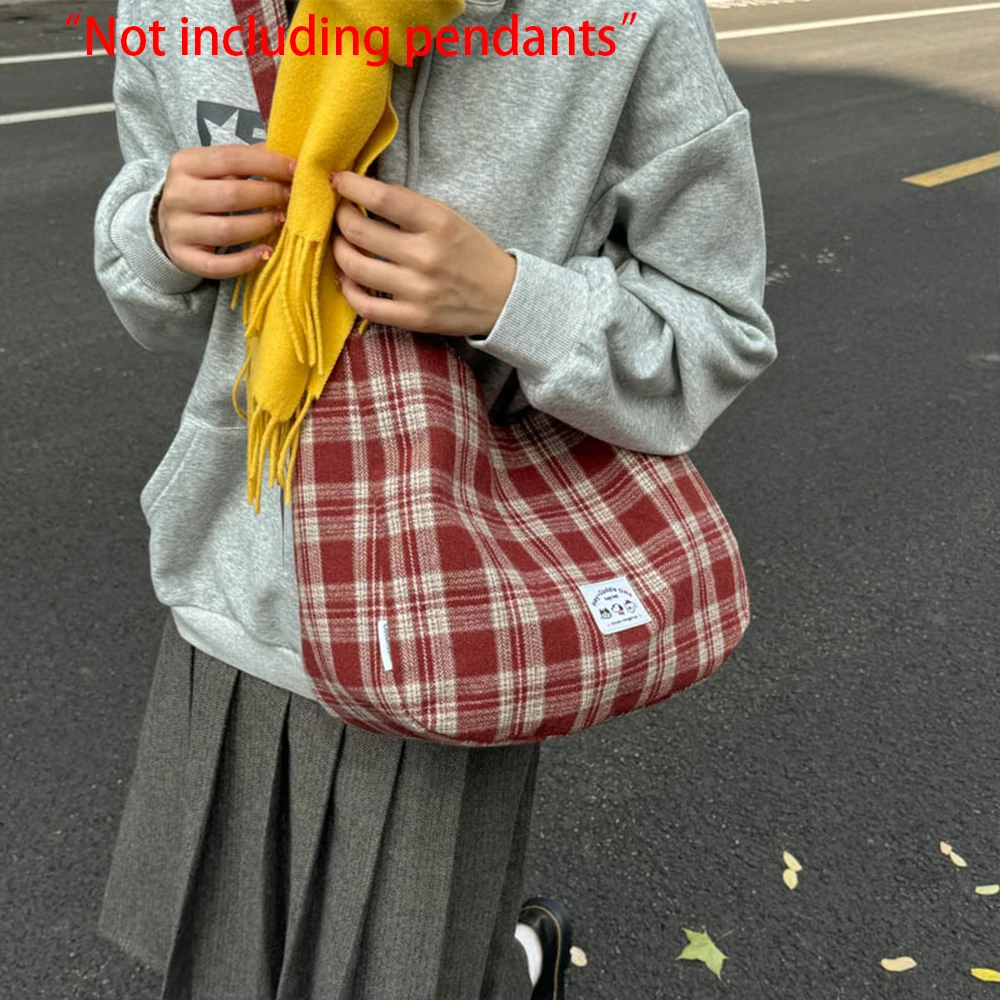 

Повседневная универсальная тканевая сумка большой вместимости с простой сеткой на одно плечо, простая осенняя женская ручная сумка-тоут