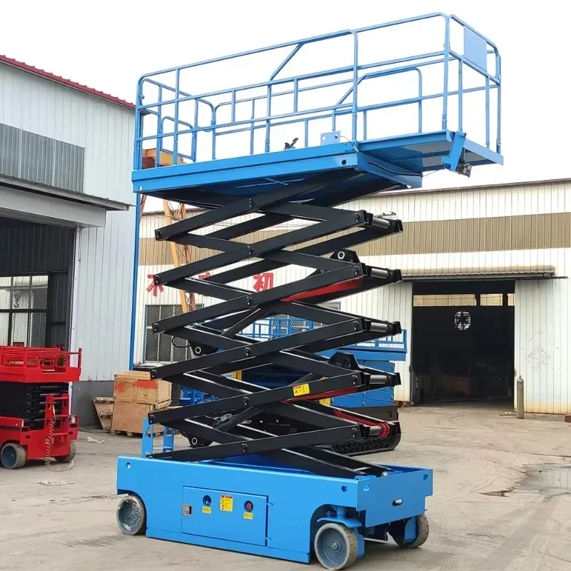 Compact Scissor Lift Electric Hydraulic Mobile Lifting Platform Aerial Work Vehicle Cargo Elevator for Small Spaces Hot