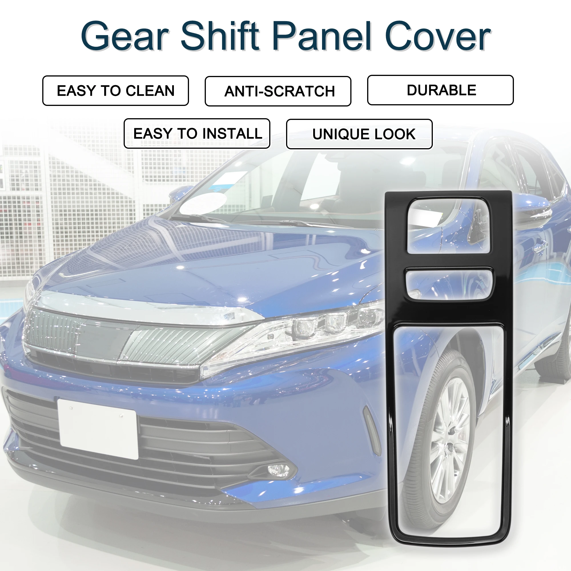 

UXCELL Gear Shift Panel Cover for Toyota Harrier 80 Series Waterproof Interior Console Switch Panel Garnish Trim Cover Black