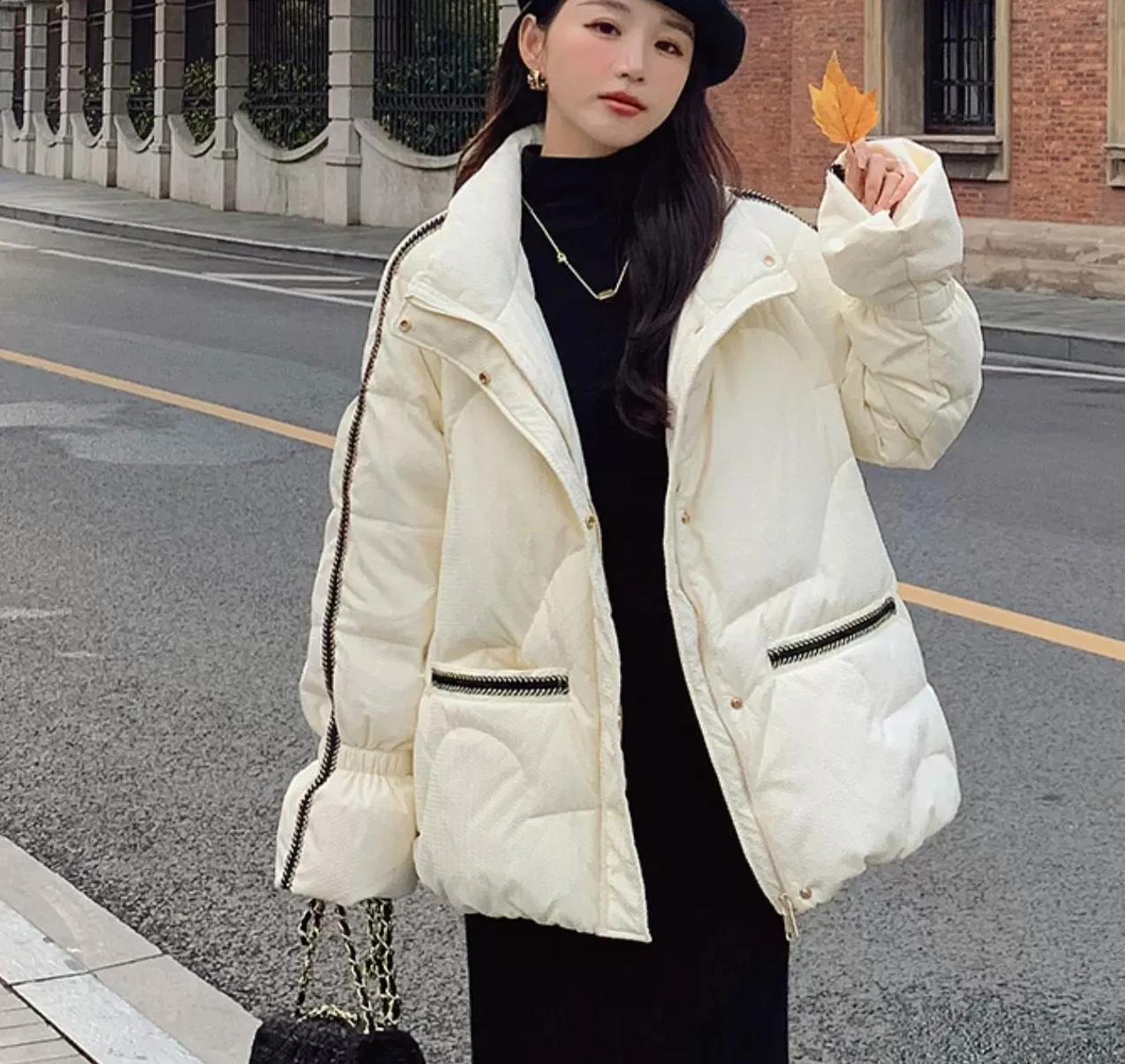 2026 Down Cotton Jacket Women's Winter Windproof Standing Collar Cotton Jacket