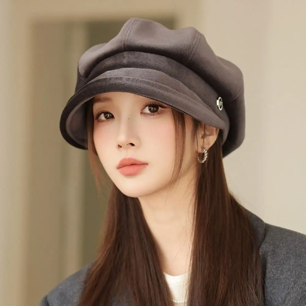 Béret épais de Style britannique, chapeau octogonal doux, haut de gamme, casquette de peintre, automne et hiver