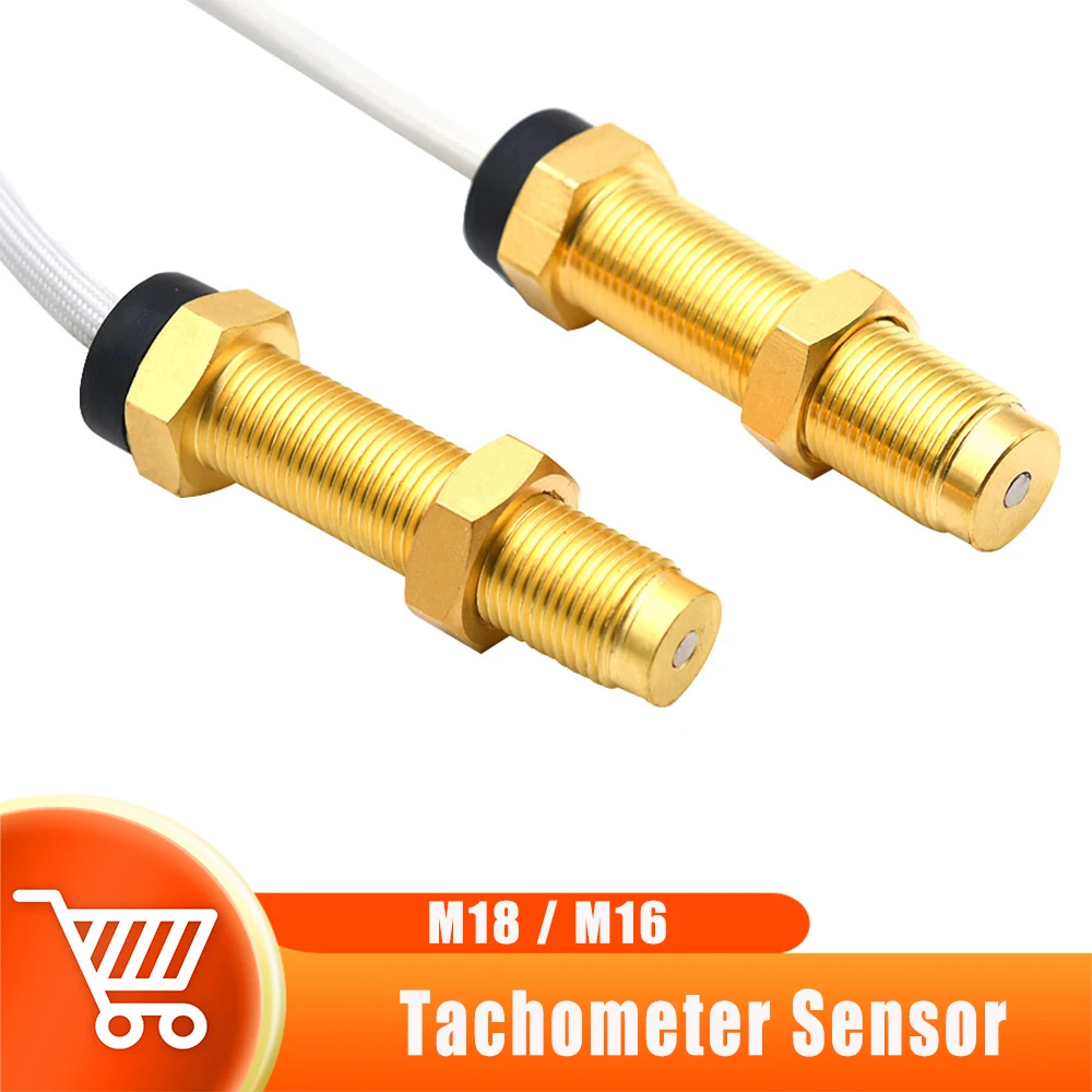 Diesel Engine Speed Sensor M18 M16X1.5 Generator Speed Sensor Sensor Fit for RPM Tacho Meter Car Truck Yacht Boat