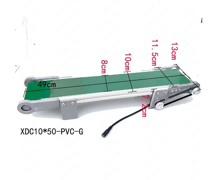 Small Automatic Desktop Conveyor, 50*10cm Grey PVC Belt, Adjustable Forward/Reverse Speed, Friction Test Custom Model