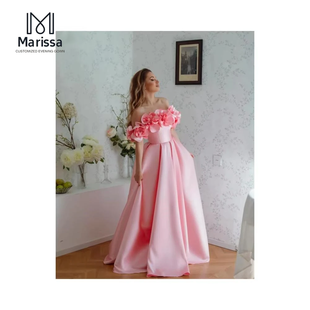 

Marissa Embroidered Chest Elegant Evening Dresses for Woman Luxury Women's Elegant Party Dress A-line Satin Custom Made Prom
