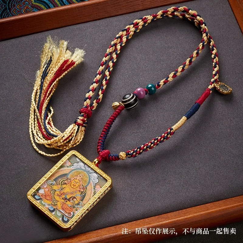 High-End tibetische handgemachte Geflecht Seil Thangka Anhänger Seil Amulett Halskette Seil Bienenwachs Anhänger Seil bunte geflochtene Seil ethnisch