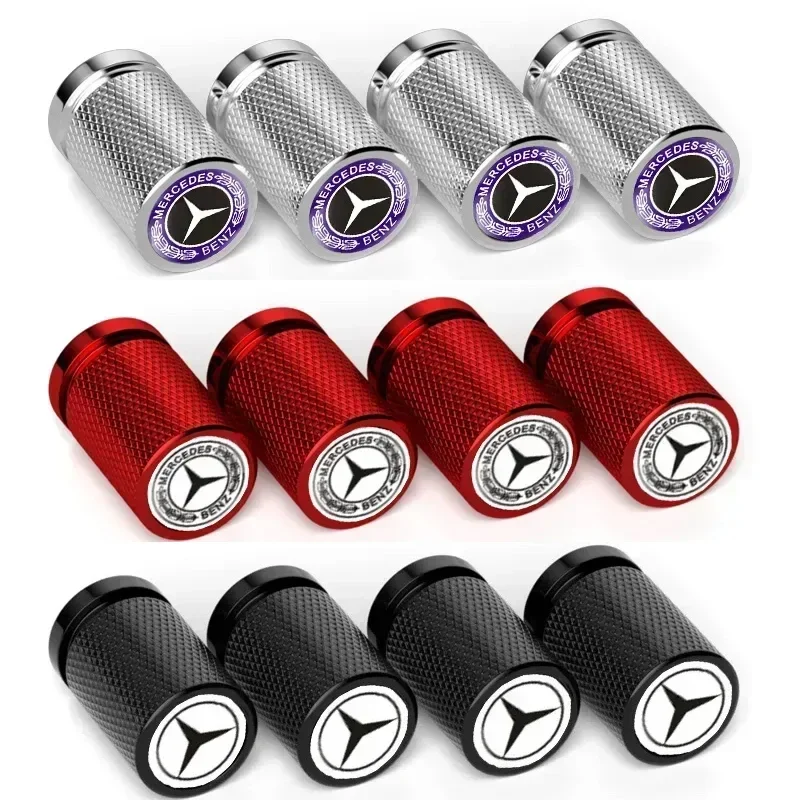 4pcs for Mercedes Benz AMG Car Logo Wheel Tire Valve Caps Modification Covers GLA GLC W202 W210 W203 W204 W205 W211 W212 W176 view 2