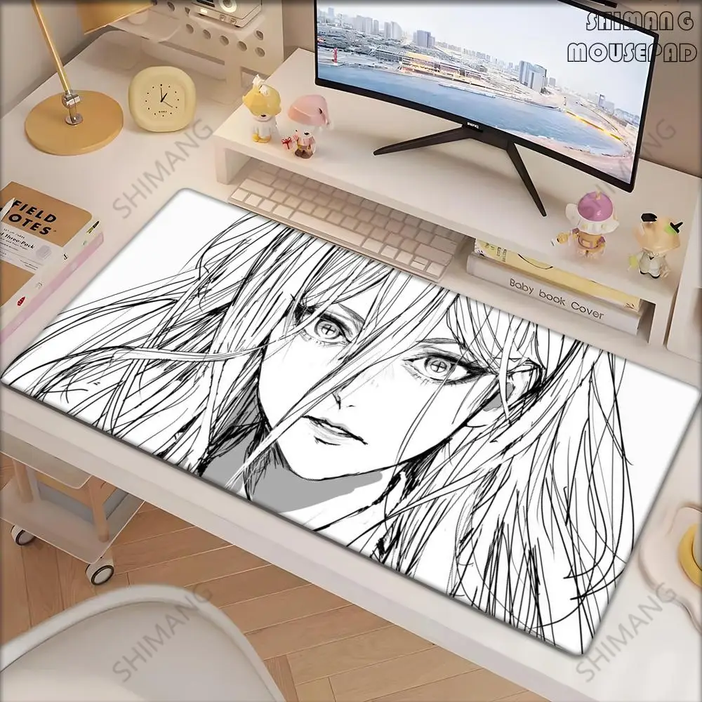 

Chainsaw Man Large mouse pad xxl rubber keyboard mouse carpet anti-slip gamer mousepad laptop Makima desk mat