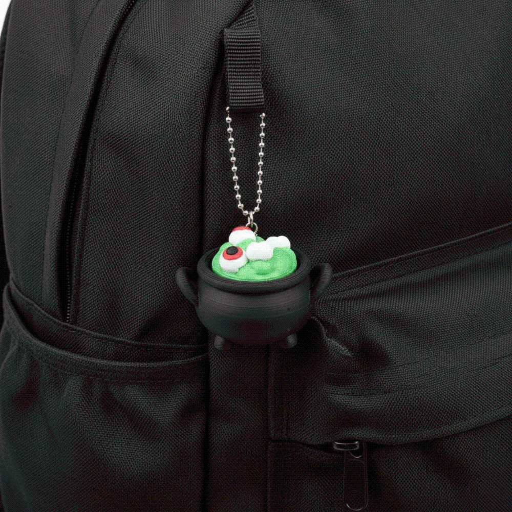 Miniature Halloween Ghost Key Chain Lightweight Durable 3D Printed Interactive Colorful Witch Cauldron Charm Desk Display