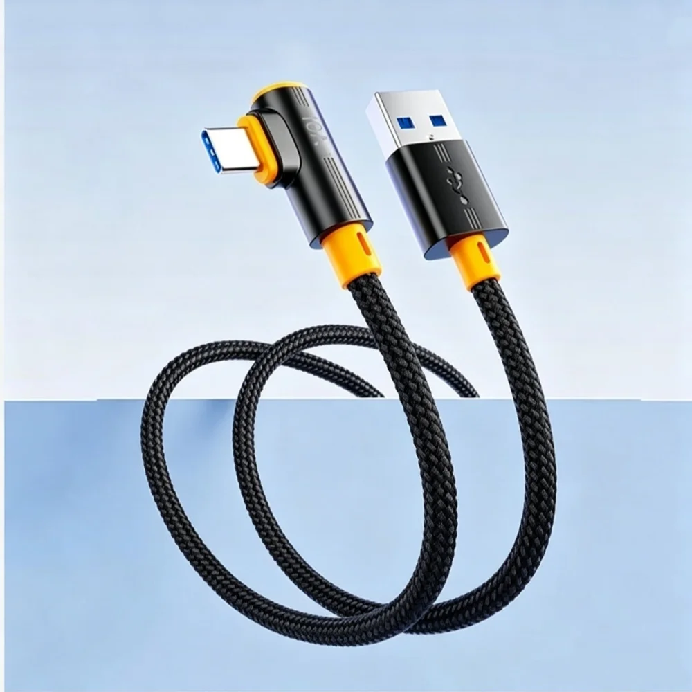 Superschnelles Ladekabel USB auf Typ-C 90-Grad-Winkel Datenkabel 240W 10A 1M 1,5M 2M 3M für Samsung Huawei Xiaomi Tablet Handy