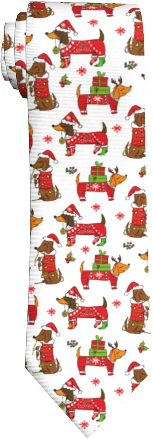 

Christmas Dachshund Dog Mens Novelty Necktie Ties Funny Neckties Fashion Neck Ties Cute Tie Gifts for Men