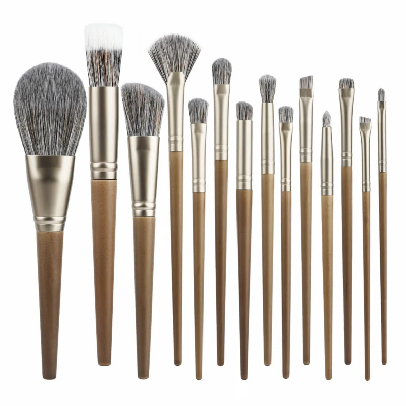 

New Patterns14Walnut Makeup Brush Set Eye shadow brush Detail Brush Cangzhou Ultra Soft Loose Powder Brush