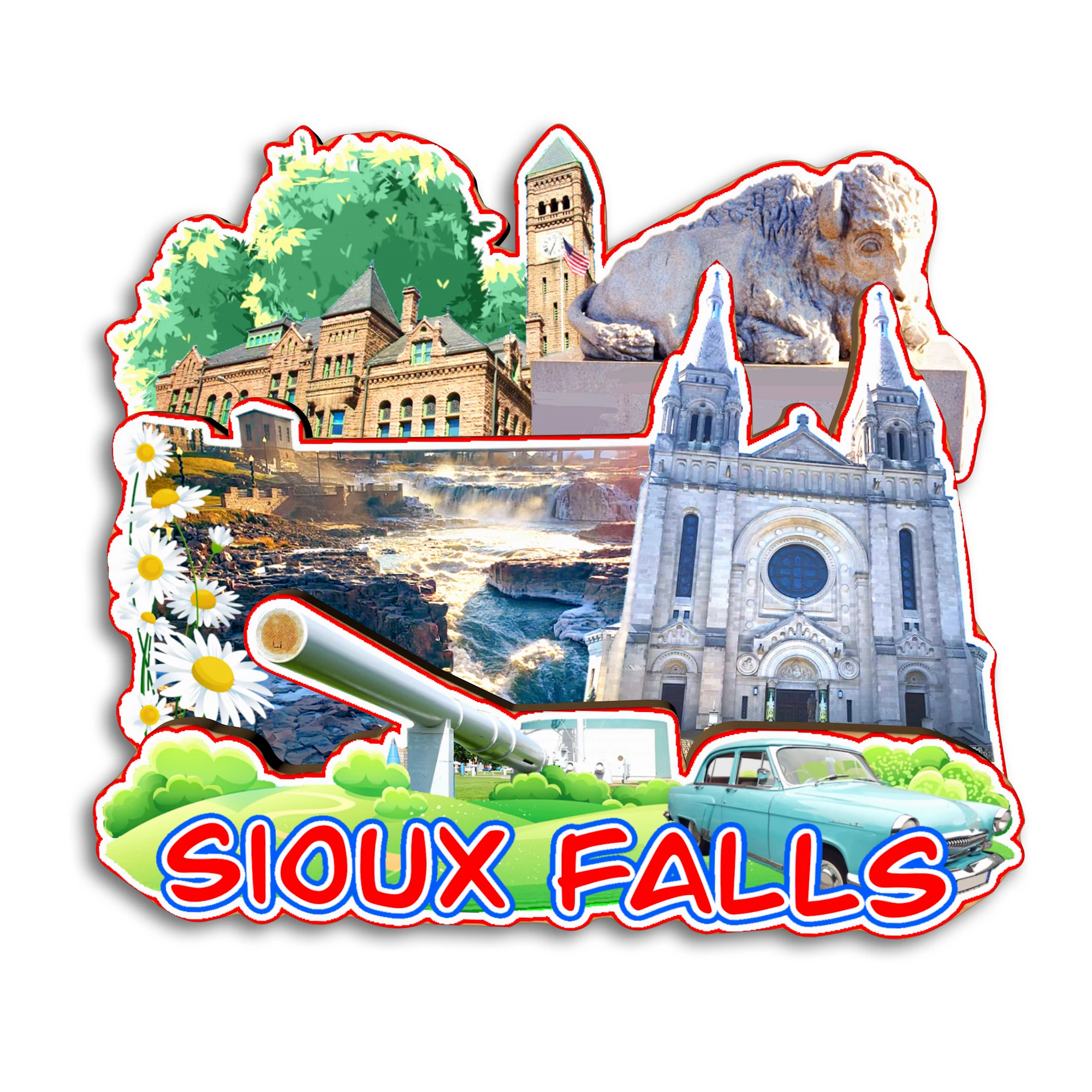 Sioux Falls Rapid City Custer State Park Mount Rushmore Custer South Dakota США Магнит на холодильник Путешествия Сувенир Подарок Ручной Работы