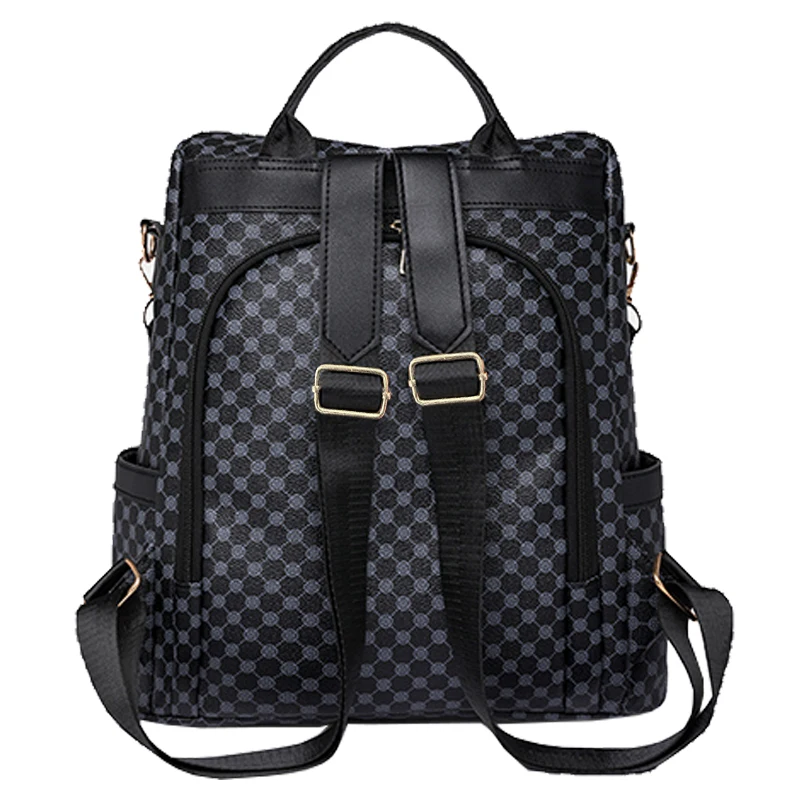 Elegant Vintage Pattern Anti-theft Backpack, Wear-resistant Fabric Multi-purpose Ladies Bag for School Travel Shopping