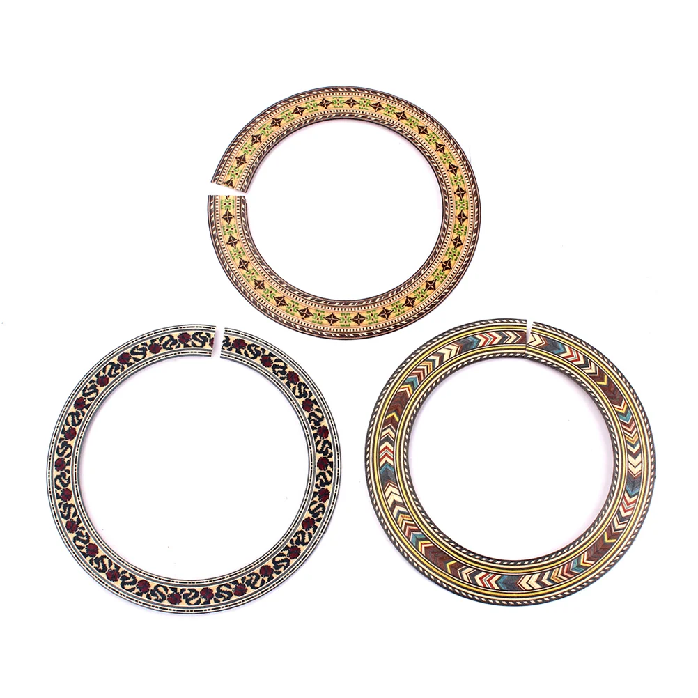 3 Pcs Fret Stickers Classical Guitar Mosaic Wooden Sound Hole Rosette Soundhole