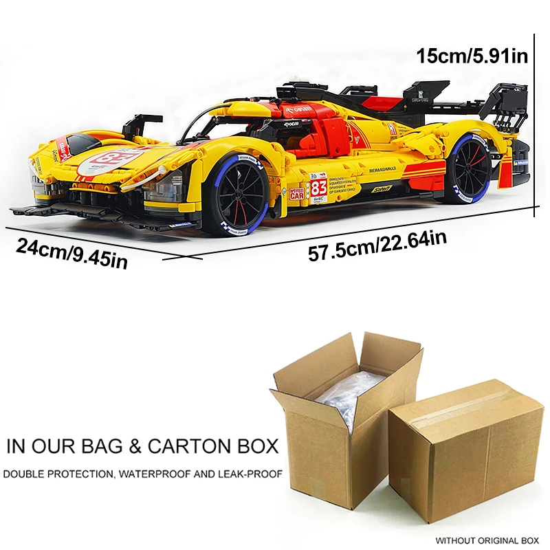 High-end Y18080 MOC Technische RC 499P Snelheid Sportvoertuig Bouwsteen Model Racing Baksteen Puzzel DIY Speelgoed jongen Kerstcadeaus