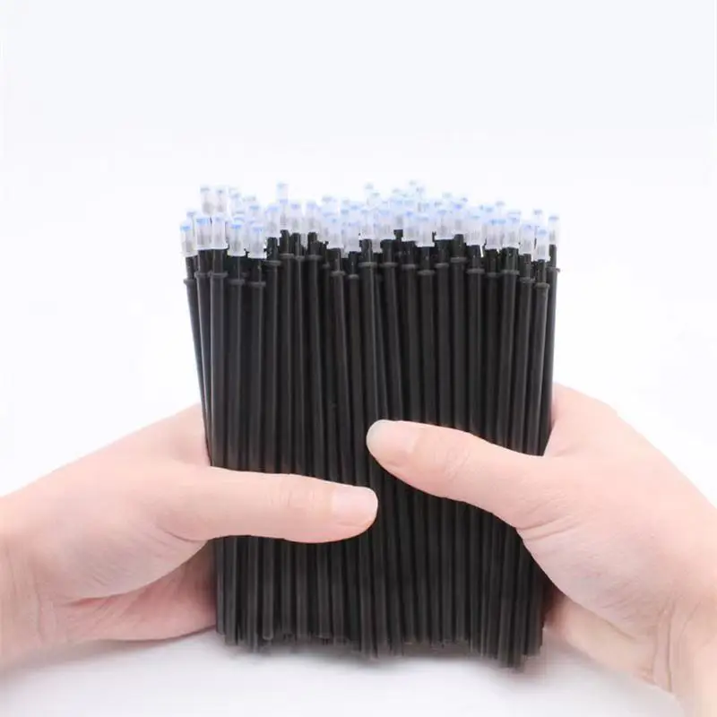 100 Pcs Erasable Gel Pen Rod Erasable Pen 0.38มม.หมึกสีดำ Office เครื่องเขียนโรงเรียนการเขียนเครื่องมือ