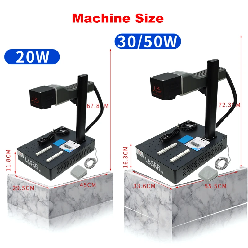 20W 30W 50W Disassembled  Desktop Mini Fiber Laser Marking Metal Engraving Machine upgrade Rotation axis Rolling roller axis