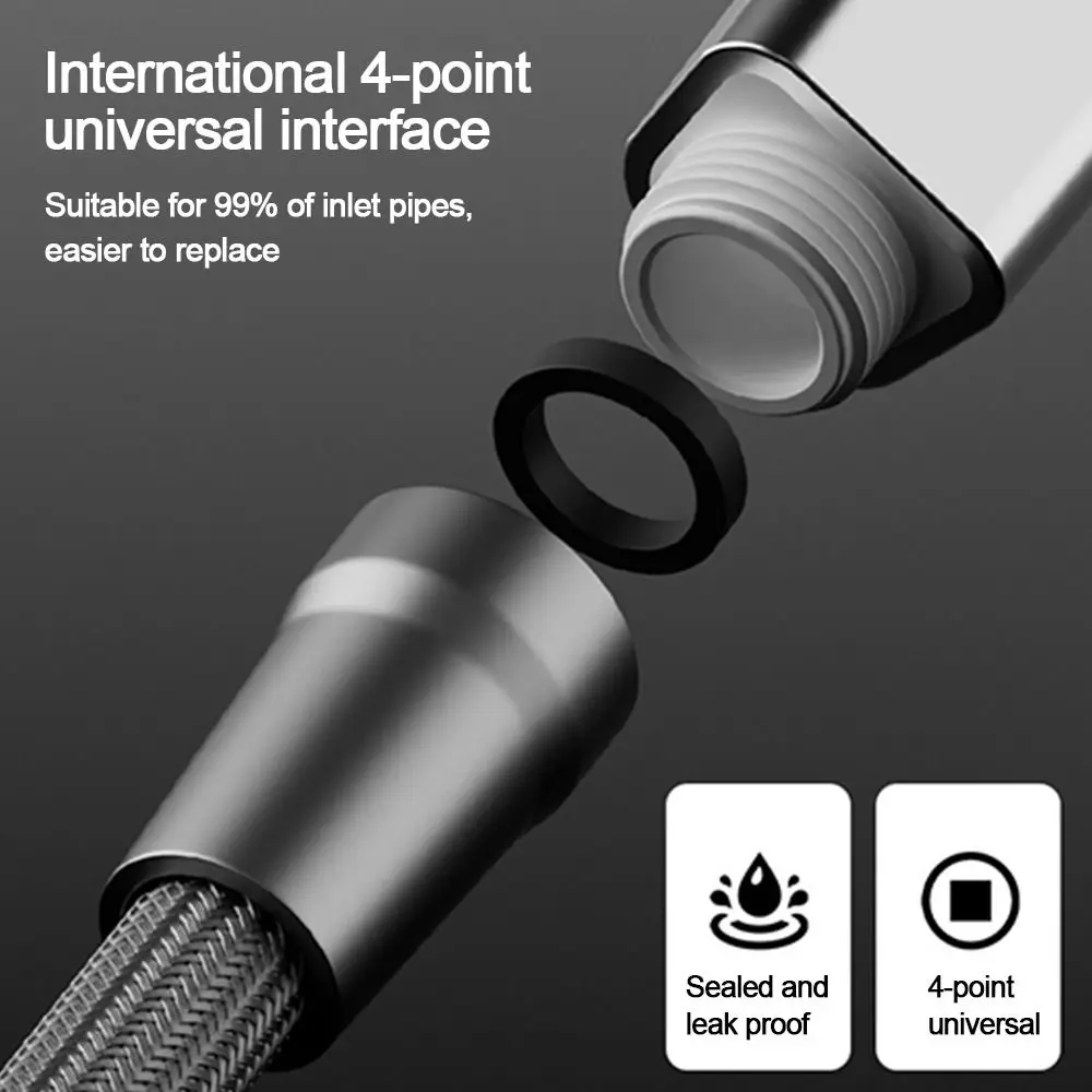 1.5/2 เมตร Anti Winding สายฝักบัวแบบใช้มือถือ Universal อินเทอร์เฟซยืดหยุ่นหลอดแรงดันสูง GI/2 อาบน้ําท่อไนลอน