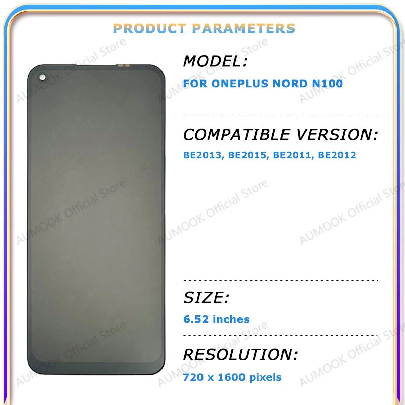 Wyświetlacz LCD do OnePlus 1+ Nord N100 BE2013 BE2015 BE2011 BE2012 IPS Ekran Dotykowy Digitizer Zespół Panel LCD Części Zamienne do Naprawy — zdjęcie produktu 2