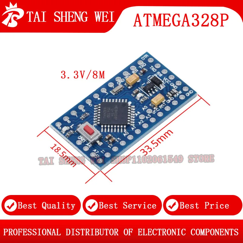 ATMEGA328P Pro Mini 328 Mini ATMEGA328 5V/16MHz ATMEGA328 3.3V 8MHz Module for Arduino Development Board