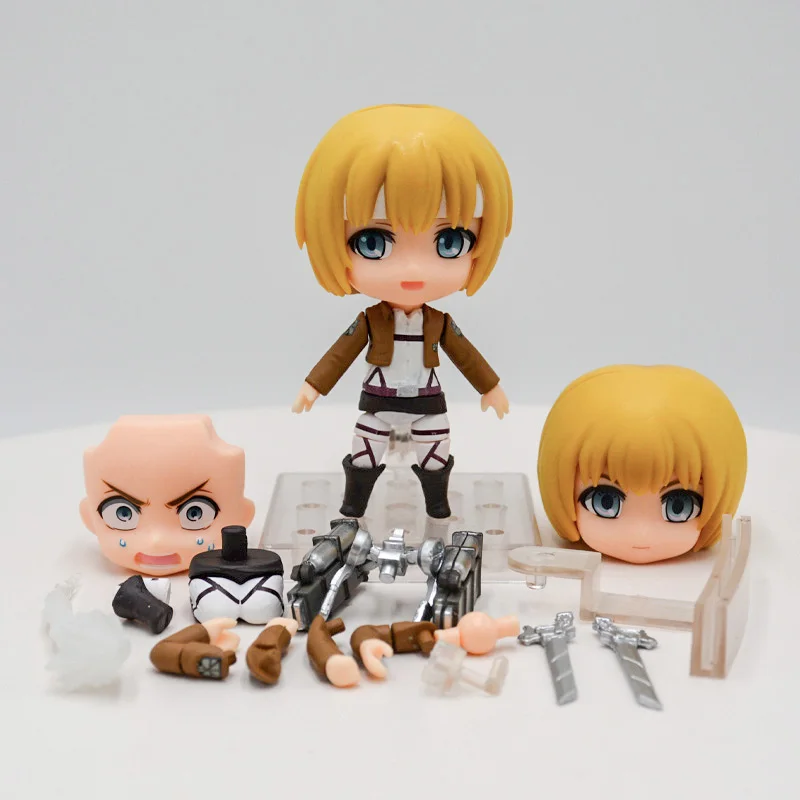 #435 Attack on Titan Armin Arlert Anime Figure Mikasa Ackerman Action Figure Shingeki no Kyojin Hanji Figure Model Doll Toy Gift