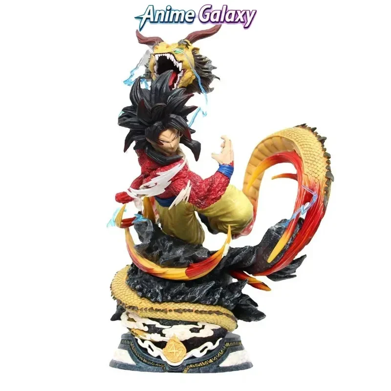 

Dragon Ball Series Dragon Fist Super Saiyan 4 Goku Anime Figure Ls Version Double Head Sculpt Shenron Scene Statue Collectible M