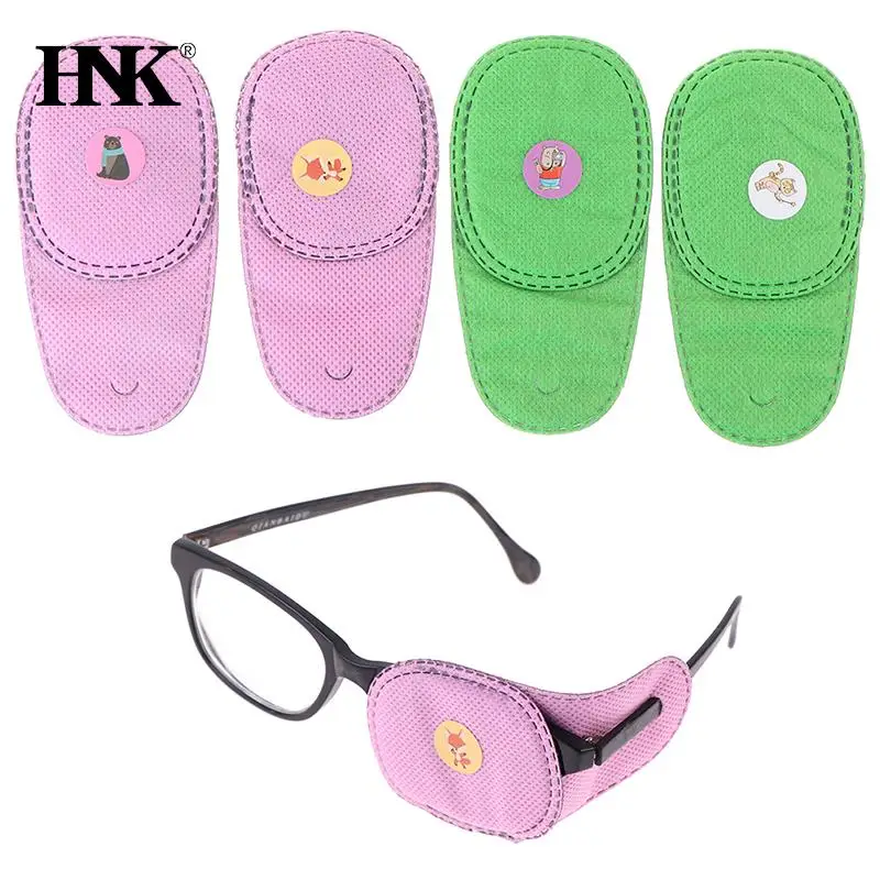 6Pcs Children Amblyopia Eye Patches For Treating Strabismus Glasses Therapy Kids Corrective Vision Glasses Case Reusable Soft