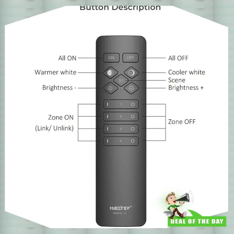 24-Hour Delivery Miboxer 2.4G RF Wireless Remote Controller Brightness Adjustable Lighting Color Temperature RGB+CCT Magnetic Mo