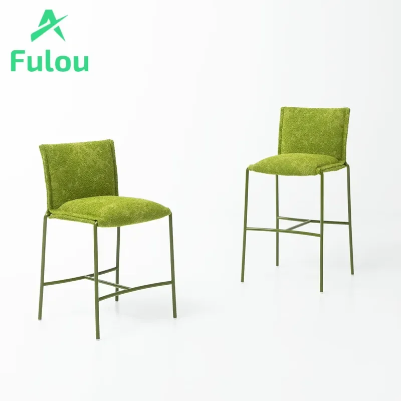 Luxury Modern Aluminum High Chair Colorful Waterproof Outdoor Dining Furniture Durable Eco Friendly For Villa Apartment