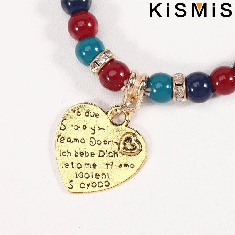 KISMIS 1Set Fashion Versatile Bohemian Ethnic Crystal Candy Beaded Ladies Multilayer Bracelet