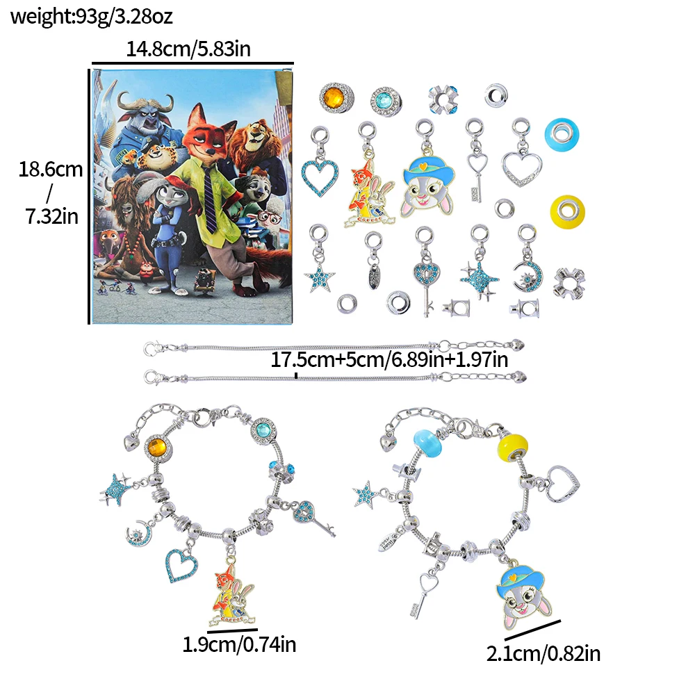 漫画アニメズートピア ジュディとニック ペンダントビーズ DIY ブラインドボックス 子供向けパーティーギフトに最適
