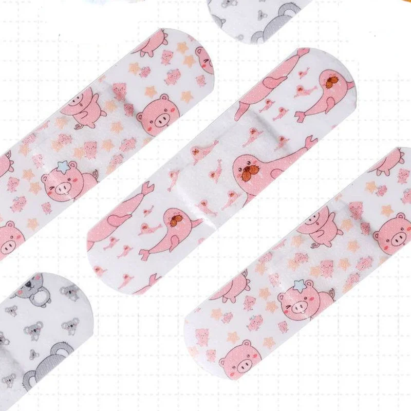 100/120pcs Lot Cute Patterned Healing Patches Band Aid Adhesive Bandages Emergency Kit Wound Strips Plaster for Kids 